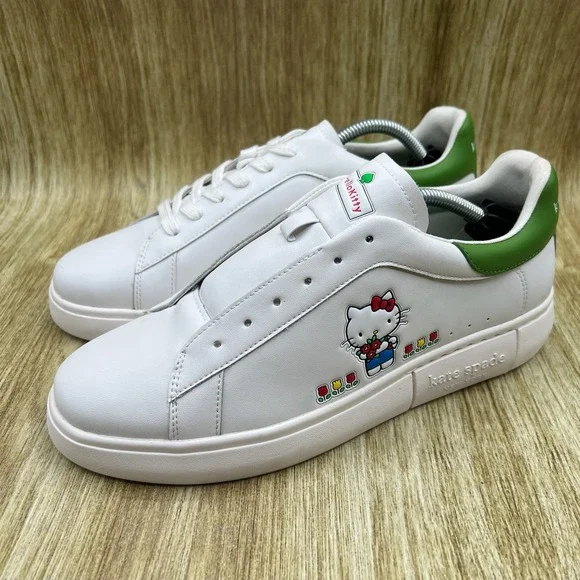 Hello Kitty X Kate Spade New York Womens Size 9 Leather Sneakers Shoes Worn Once - Picture 3 of 10